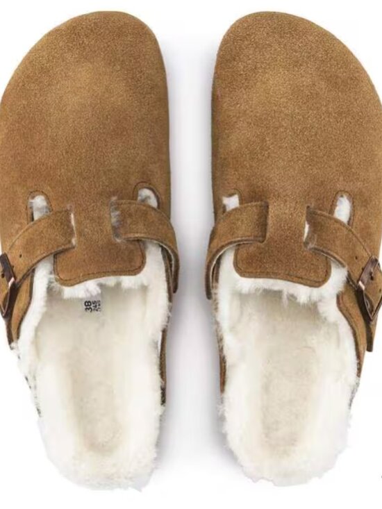 Birkenstock Shoes - Boston Shearling Clogs - Suede Leather